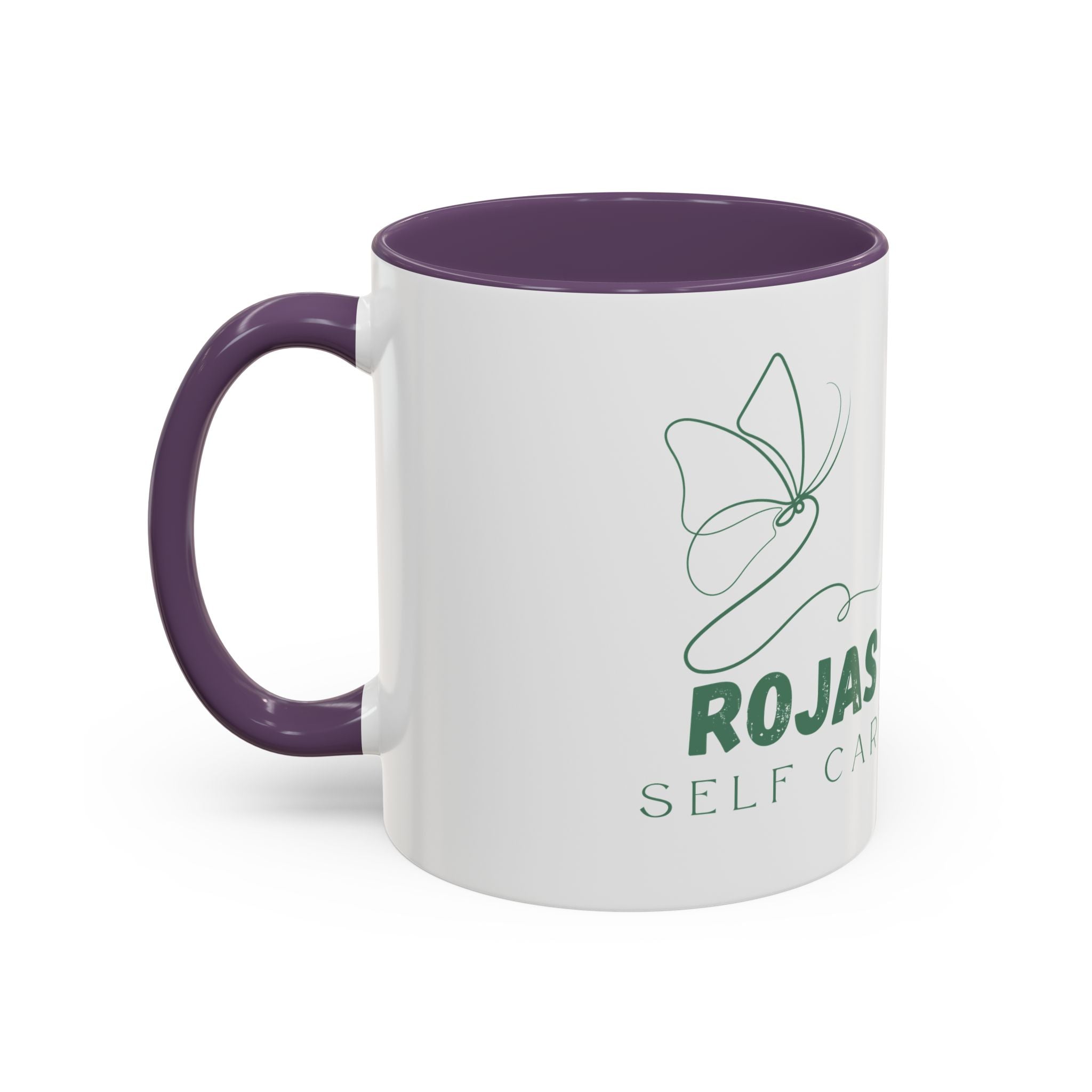 Self Care Floral Accent Coffee Mug — 'Rojas Self Care' Ceramic 11/15oz