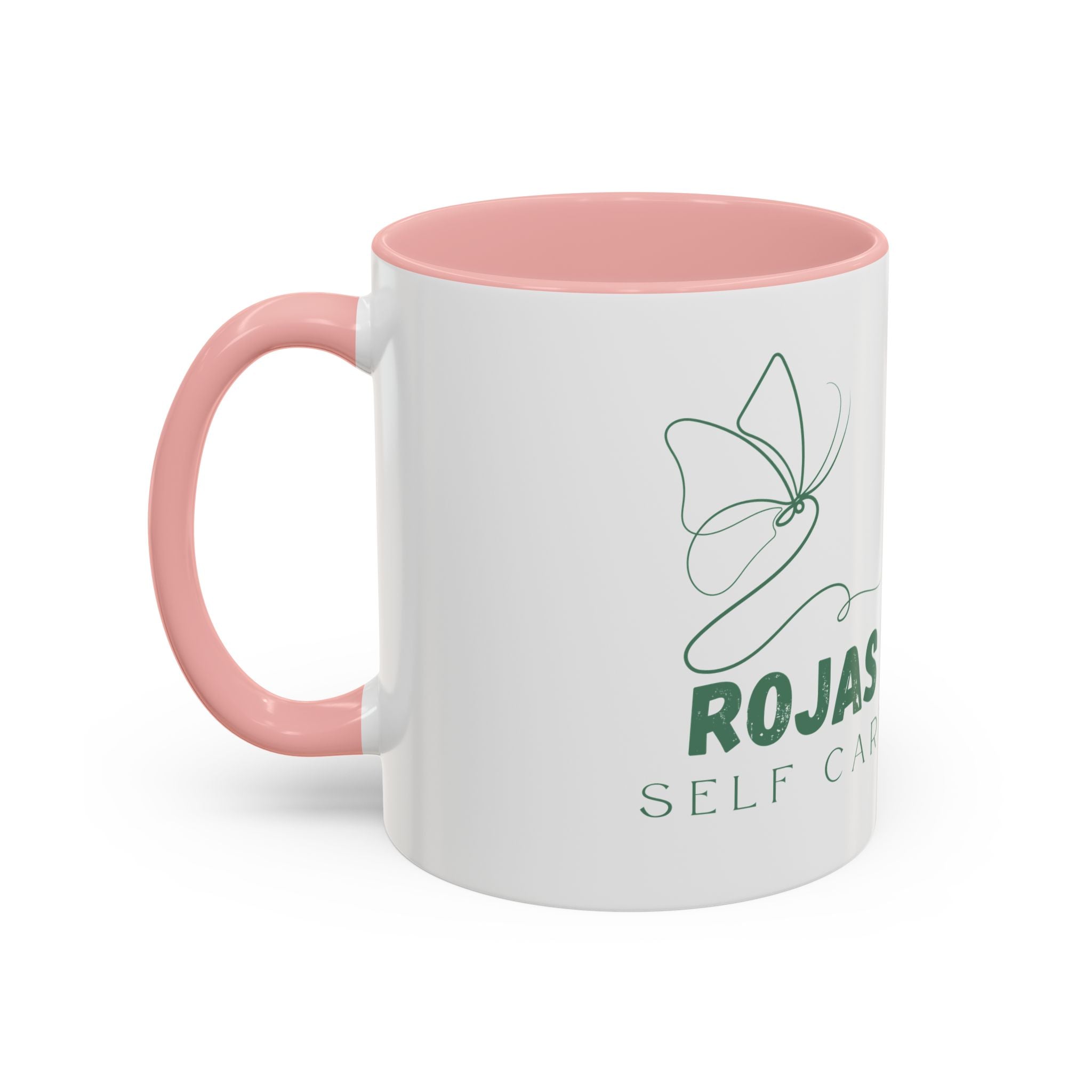 Self Care Floral Accent Coffee Mug — 'Rojas Self Care' Ceramic 11/15oz