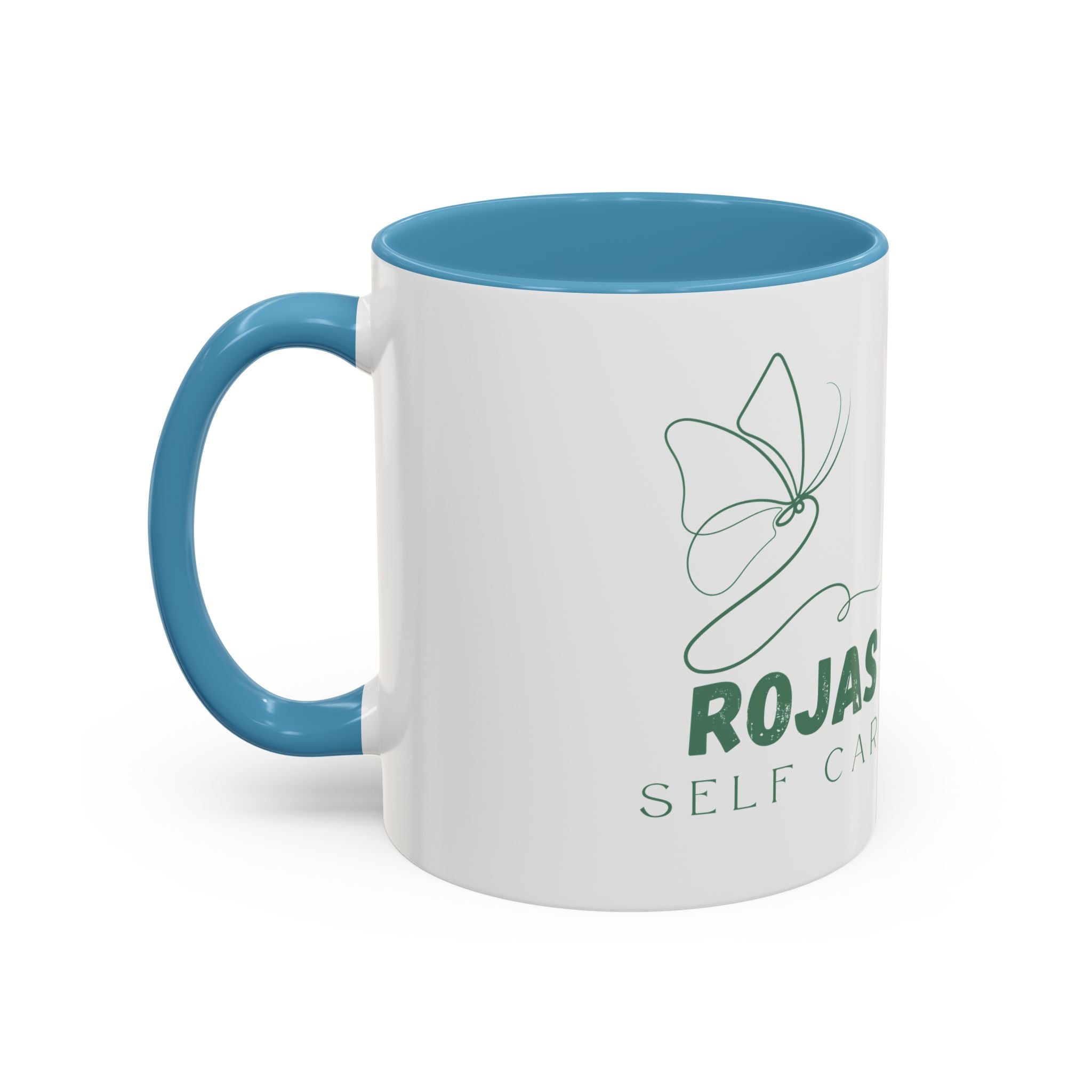 Self Care Floral Accent Coffee Mug — 'Rojas Self Care' Ceramic 11/15oz