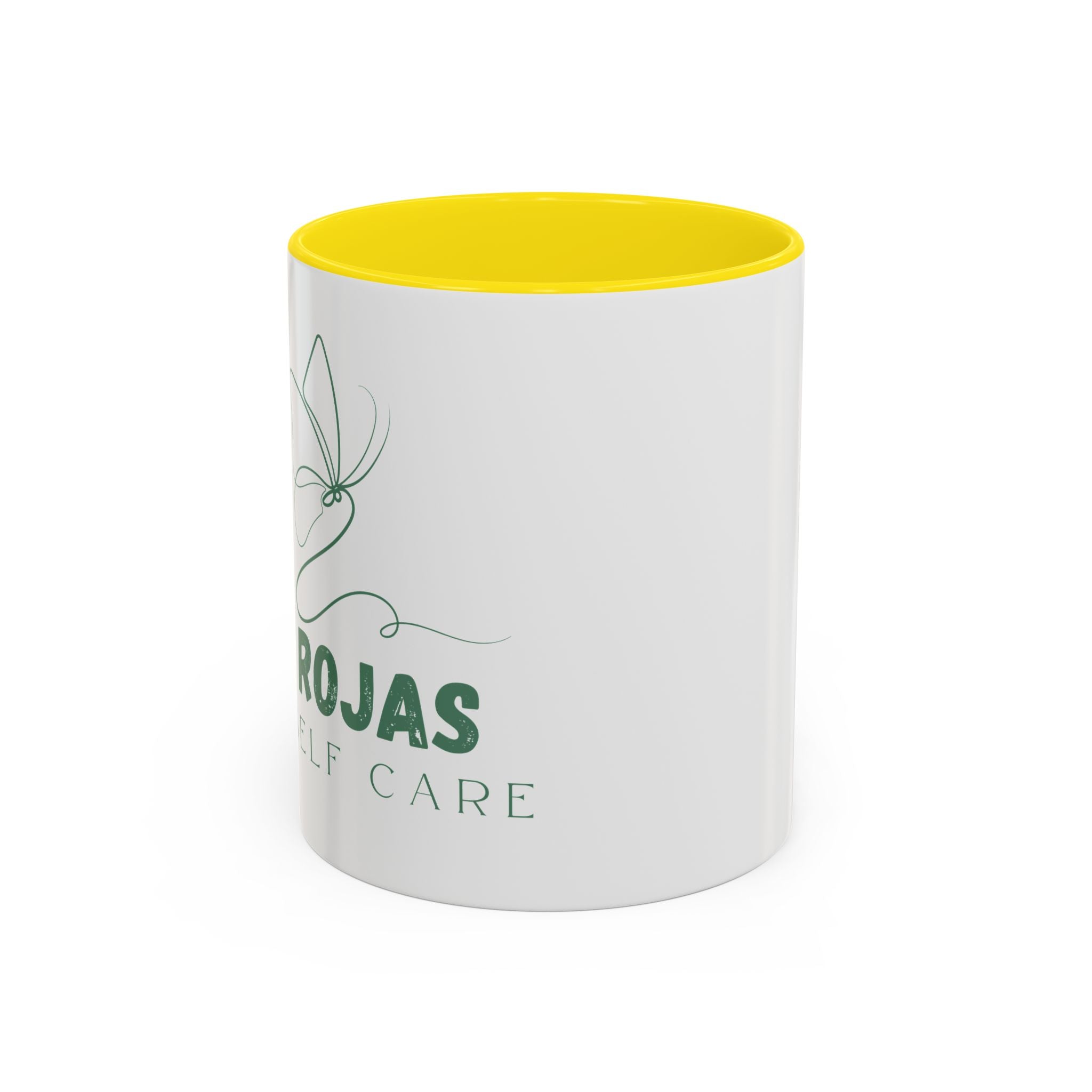 Self Care Floral Accent Coffee Mug — 'Rojas Self Care' Ceramic 11/15oz