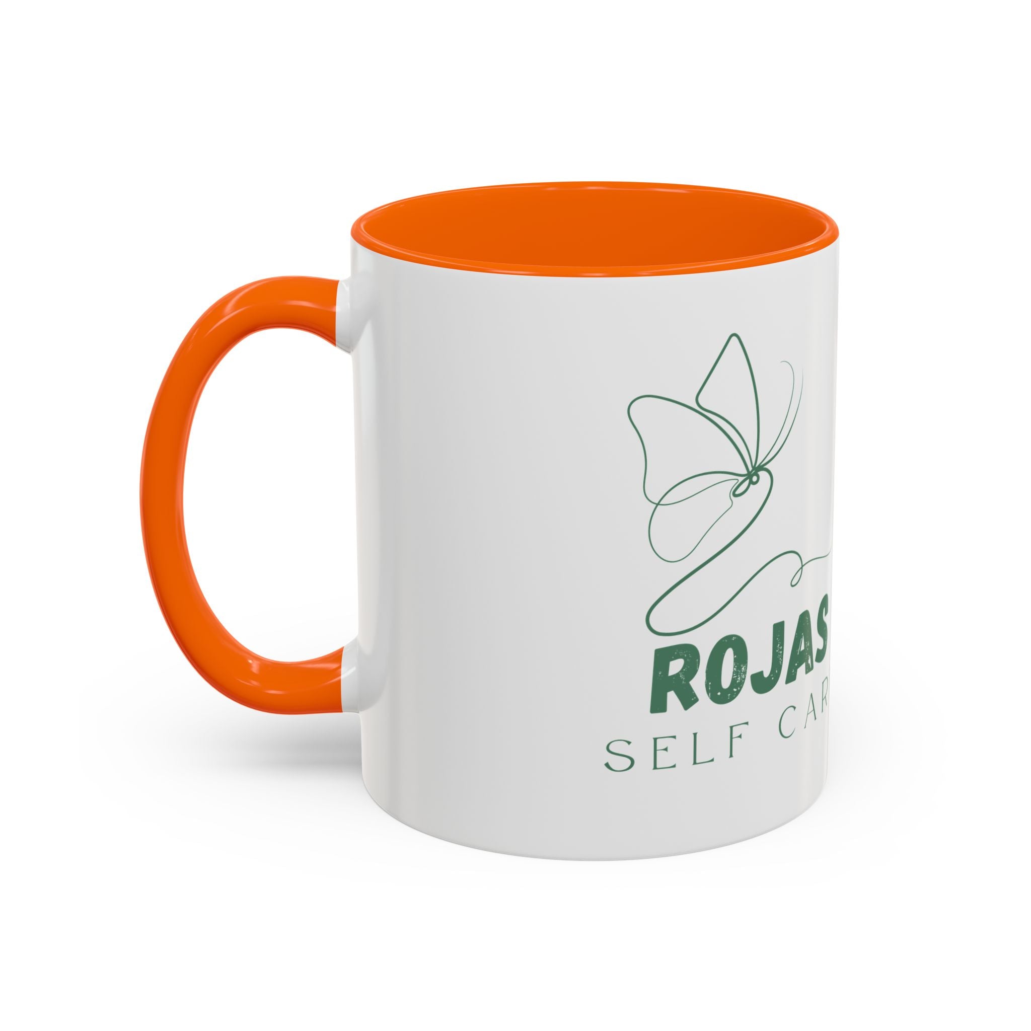 Self Care Floral Accent Coffee Mug — 'Rojas Self Care' Ceramic 11/15oz