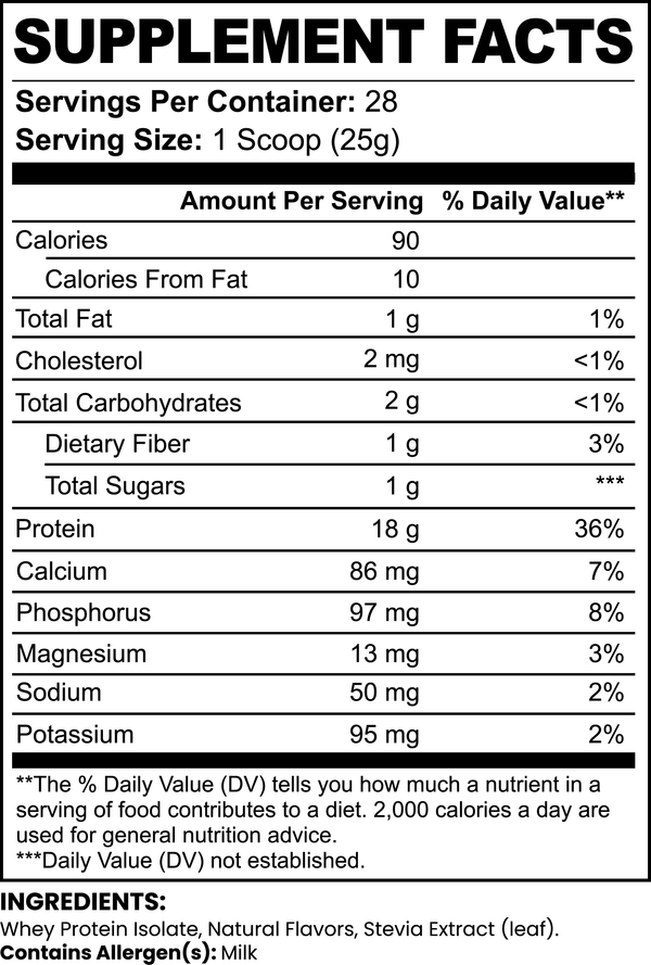 Chocolate Whey Isolate Protein Powder 1.54 Lbs