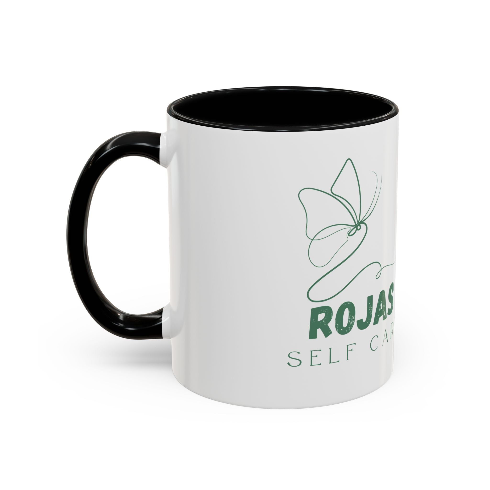 Self Care Floral Accent Coffee Mug — 'Rojas Self Care' Ceramic 11/15oz