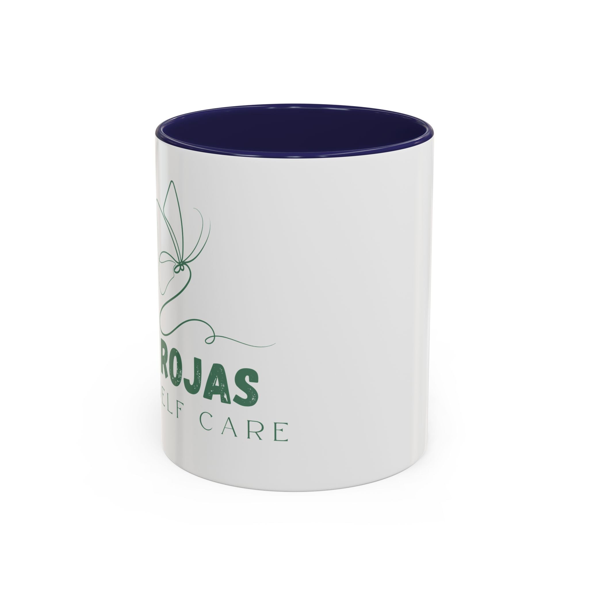 Self Care Floral Accent Coffee Mug — 'Rojas Self Care' Ceramic 11/15oz