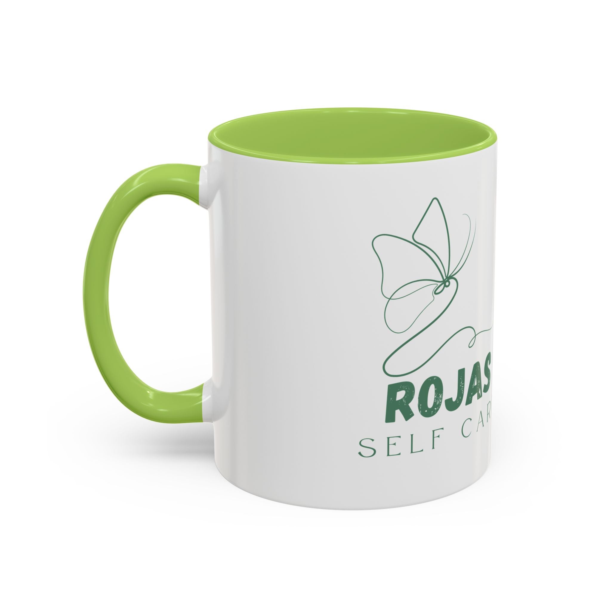 Self Care Floral Accent Coffee Mug — 'Rojas Self Care' Ceramic 11/15oz