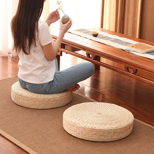 Futon Cushion Tatami Straw Meditation Floor Seat