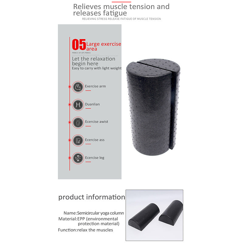 Semi Circular Yoga Foam Roller Muscle Massage