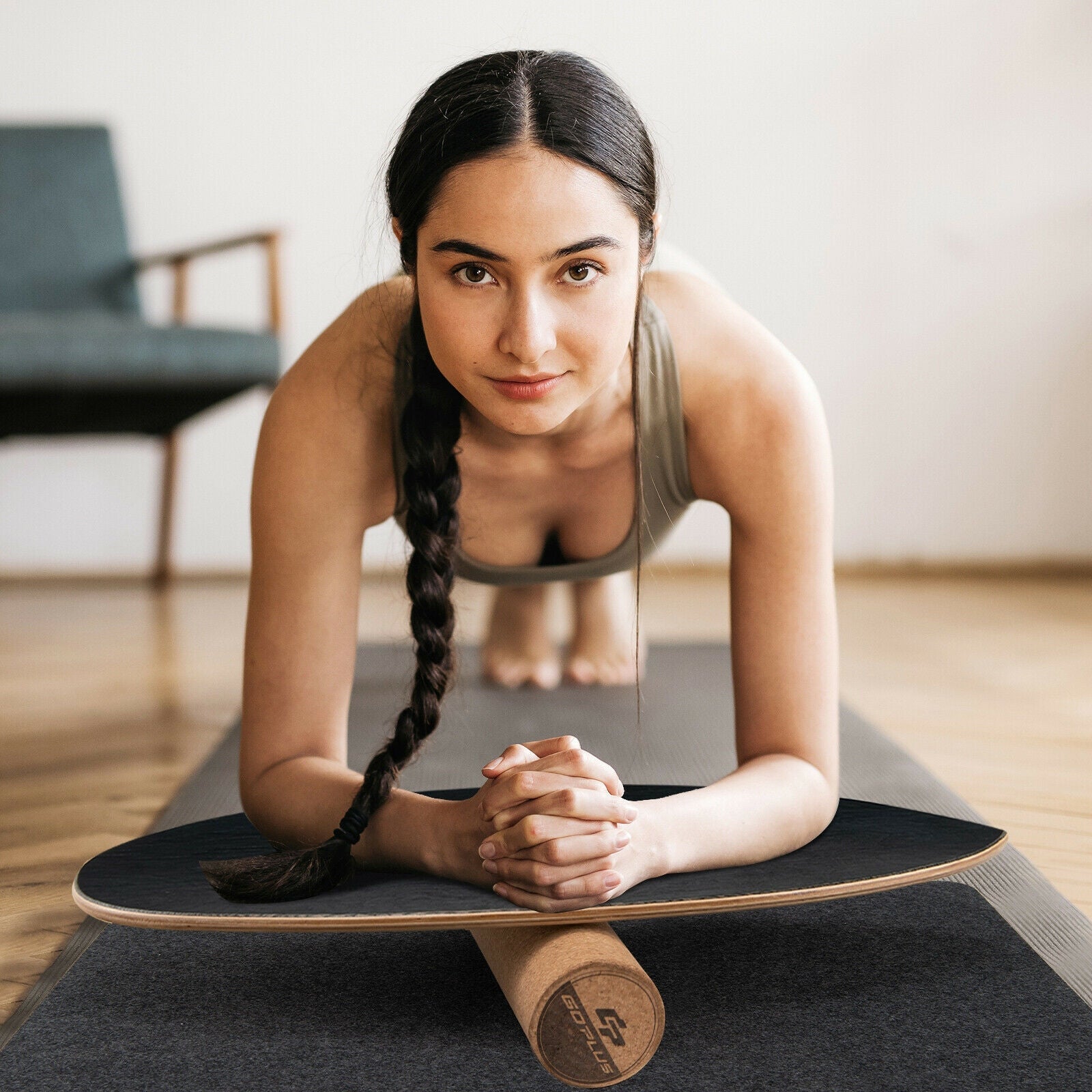 Black Balance Board Trainer For Core Strength