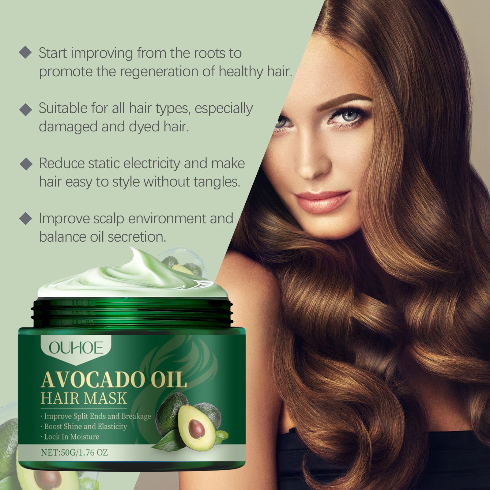 Avocado Oil Hair Mask Hydrating Nourishing Dry Hair