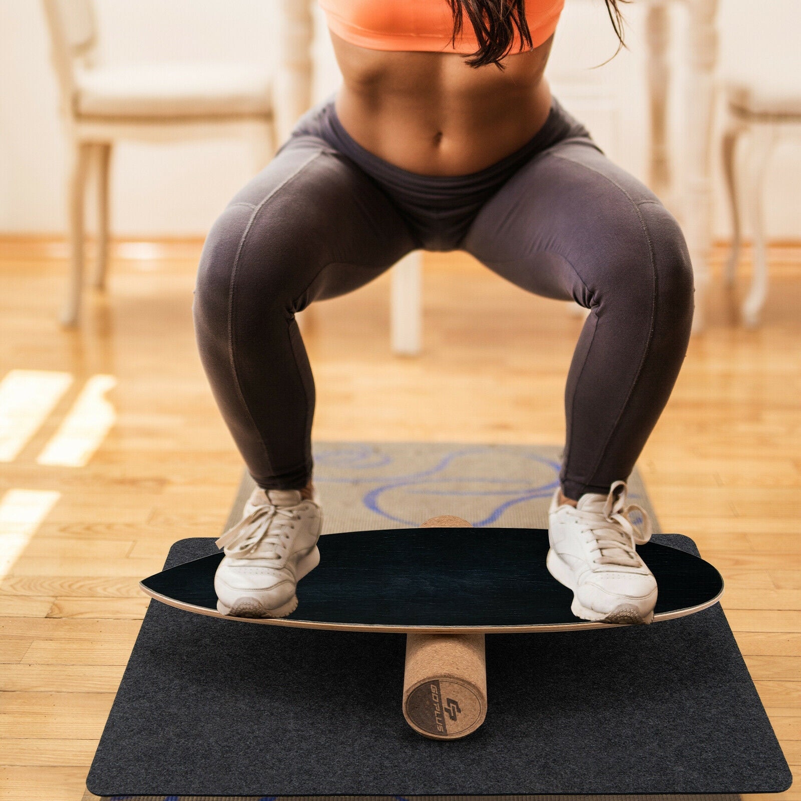 Black Balance Board Trainer For Core Strength