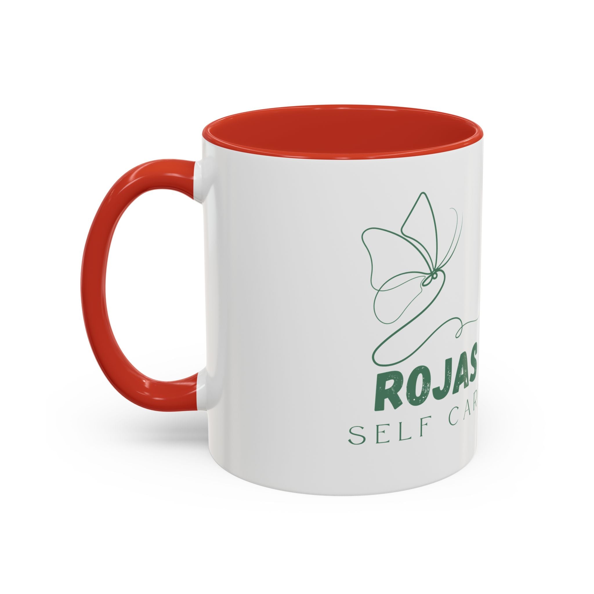 Self Care Floral Accent Coffee Mug — 'Rojas Self Care' Ceramic 11/15oz