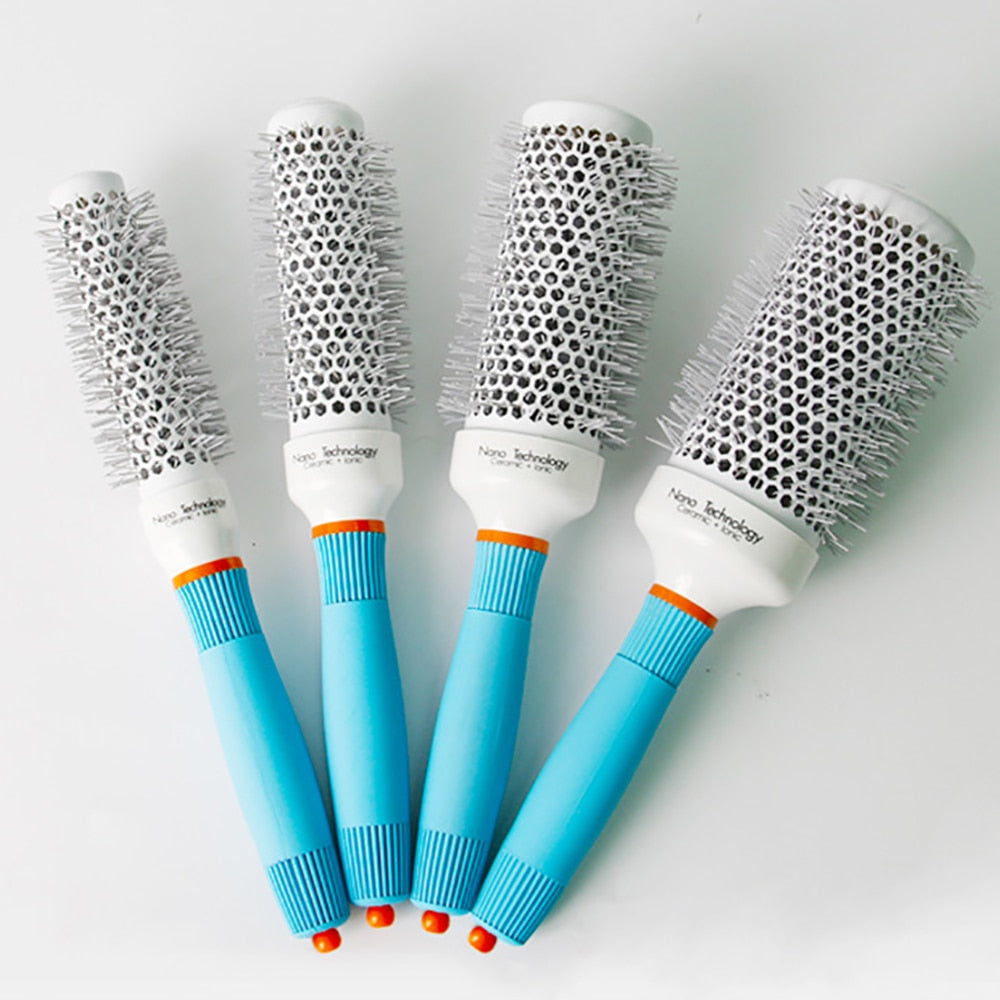 Professional Round Blue Ceramic Ion Hair Styling Brush