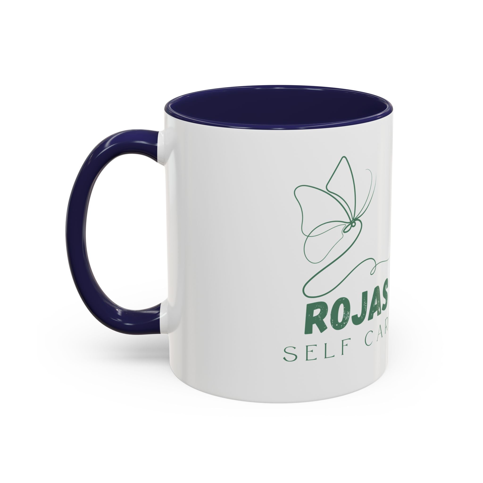 Self Care Floral Accent Coffee Mug — 'Rojas Self Care' Ceramic 11/15oz