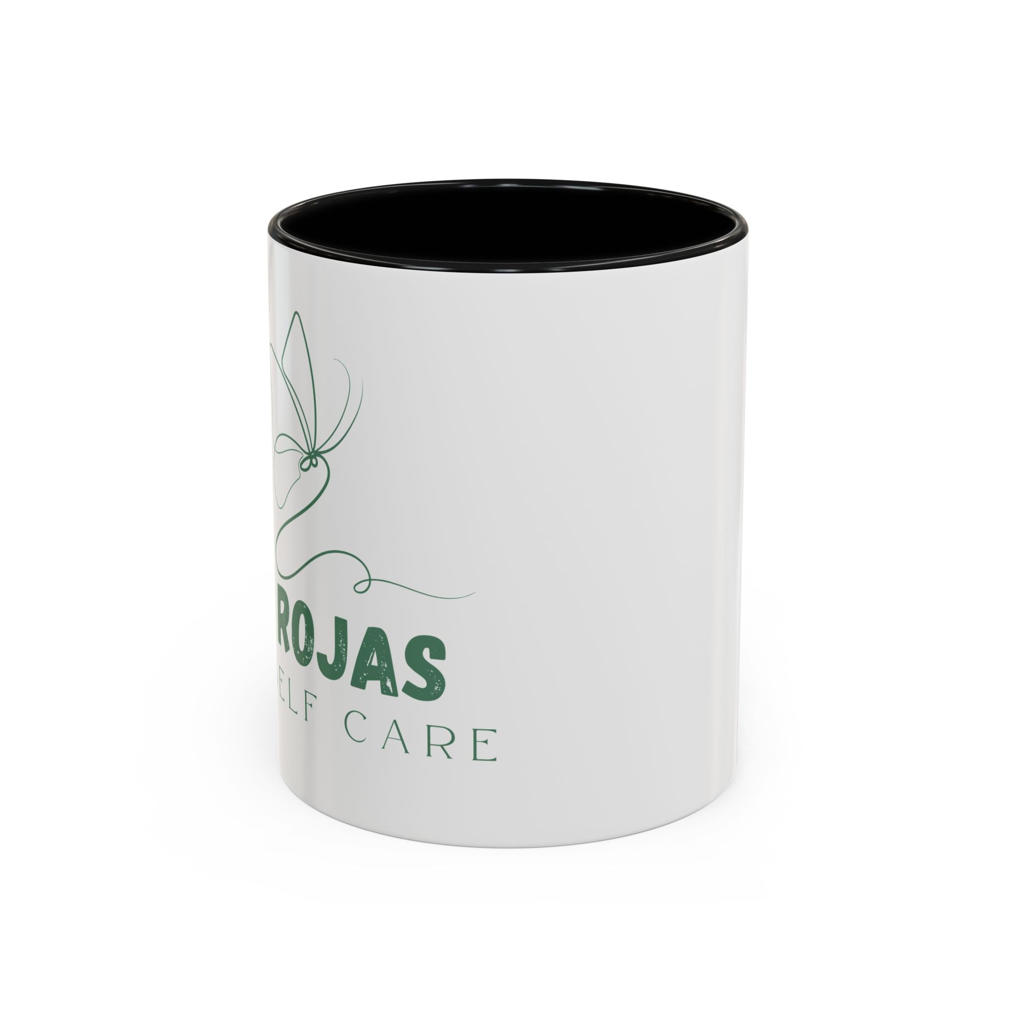 Self Care Floral Accent Coffee Mug — 'Rojas Self Care' Ceramic 11/15oz