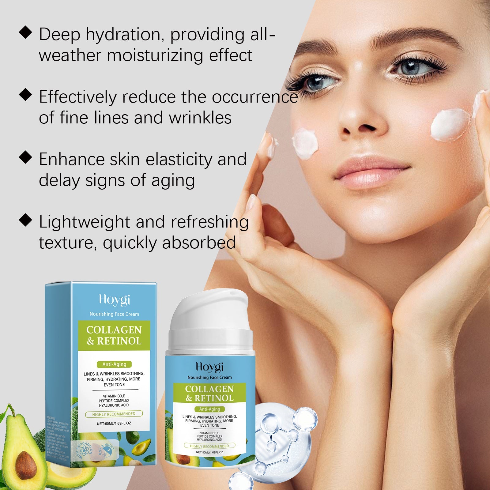 Collagen Facial Moisturizer Hydrating Fine Line Care Cream