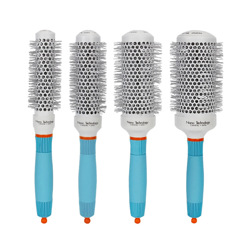 Professional Round Blue Ceramic Ion Hair Styling Brush