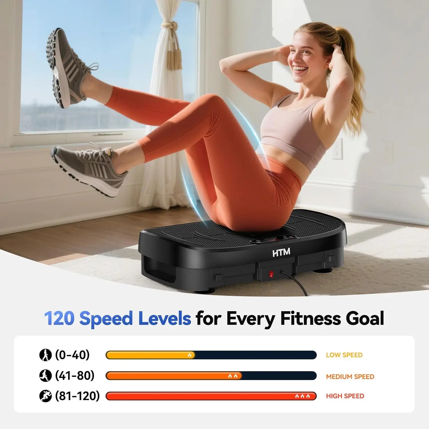 Vibration Plate Trainer 330LB 120 Level Fitness