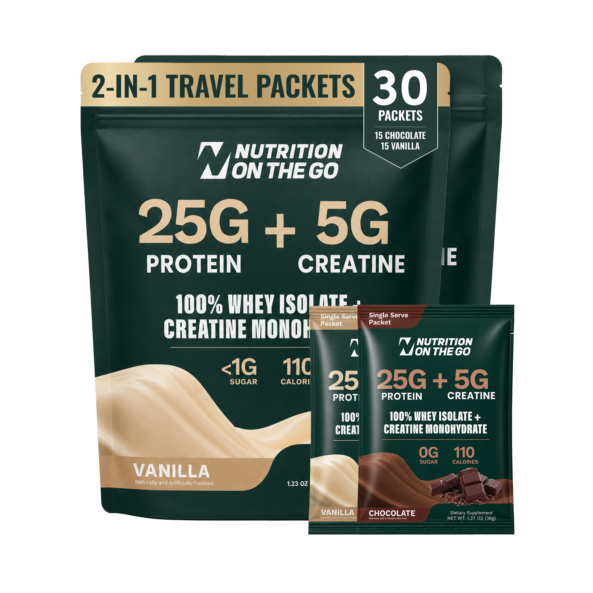 2 In 1 Whey Protein Isolate Creatine Packets