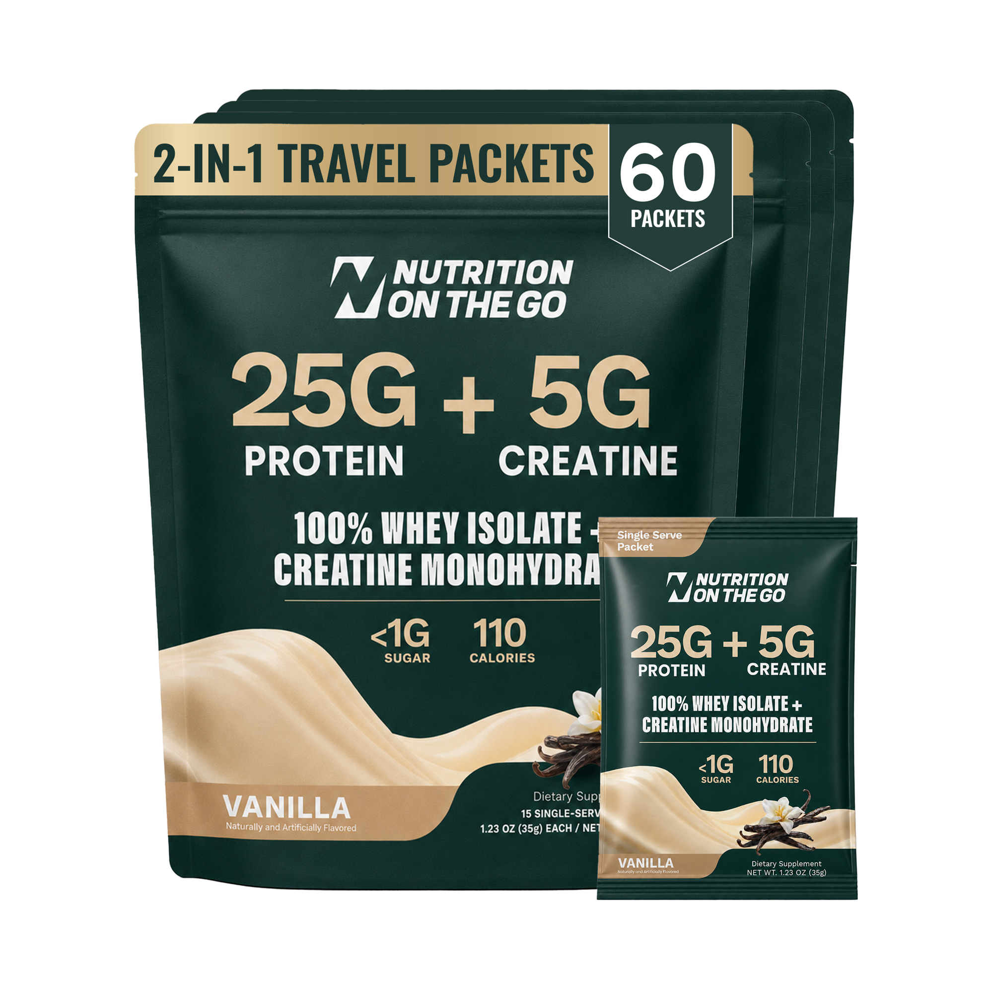 2 In 1 Whey Protein Isolate Creatine Packets