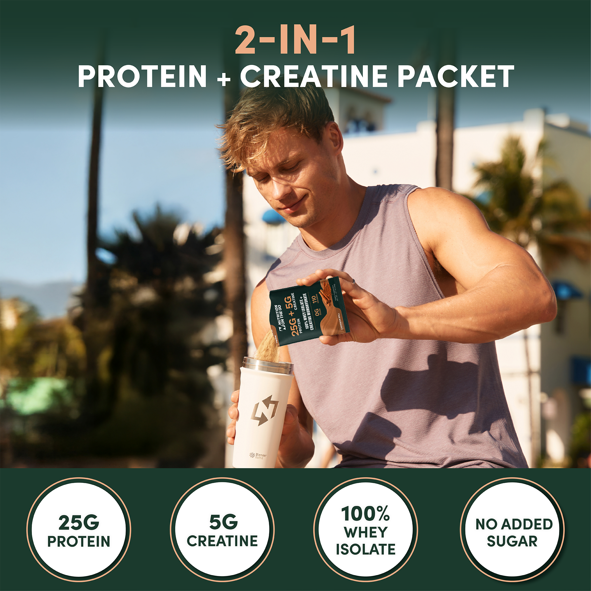 2 In 1 Whey Protein Isolate Creatine Packets