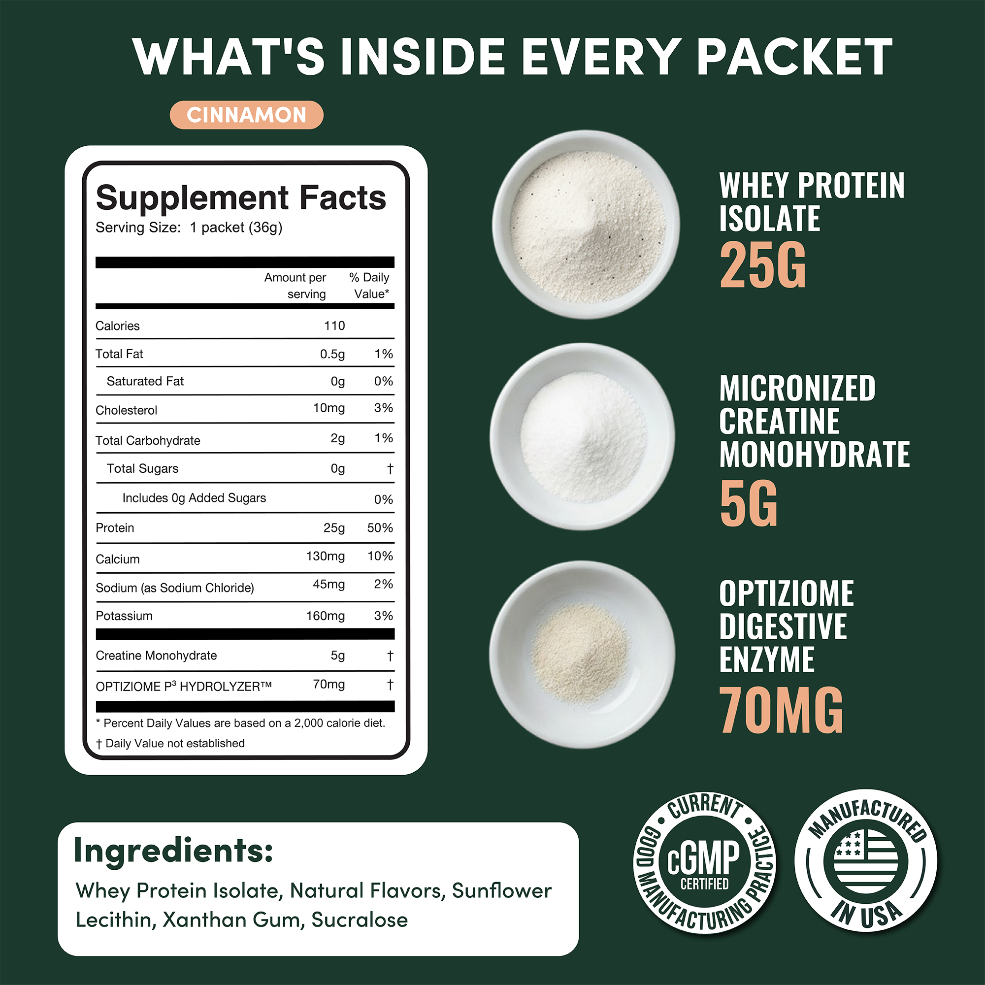2 In 1 Whey Protein Isolate Creatine Packets